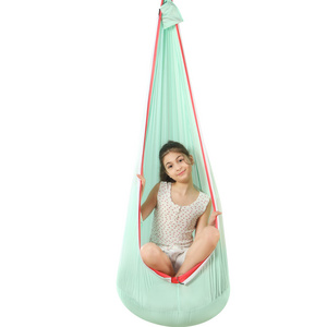 2024 Manufacturer Fast Delivery Custom Kids Pod Swing Seat With Light 100% Nylon Child Baby Hammock Hanging Chair