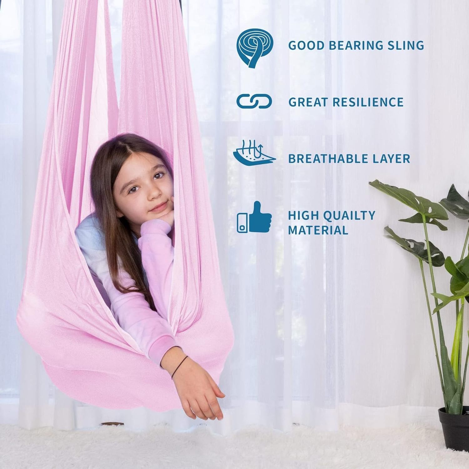 2024 Factory Sensory Swing for Kids with 360 Swivel Hanger Indoor Therapy Swing Great for Autism Sensory Processing Disorder