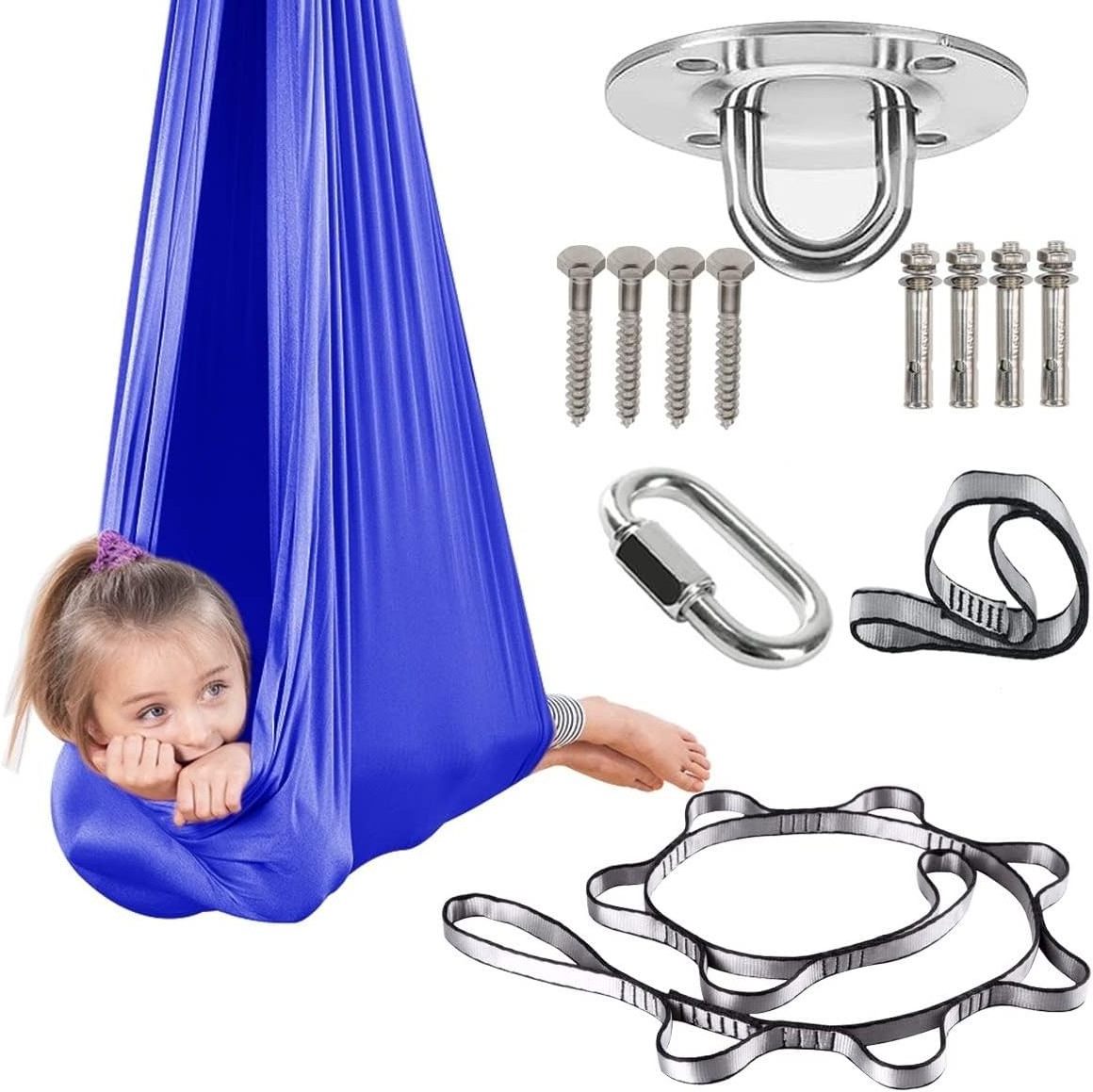 2024 Factory Therapy Sensory Swing for Kids and Adult (Hardware Included) Adjustable Cuddle Bedroom Hammock Has Calming Effect