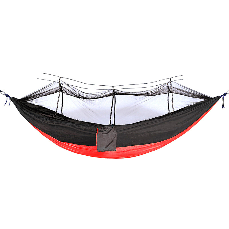 New Net Mosquito Camping Hammock with Tree Rope With Steel Carabiner Portable Lightweight Outdoor Hammock