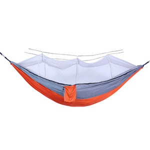 New Net Mosquito Camping Hammock with Tree Rope With Steel Carabiner Portable Lightweight Outdoor Hammock