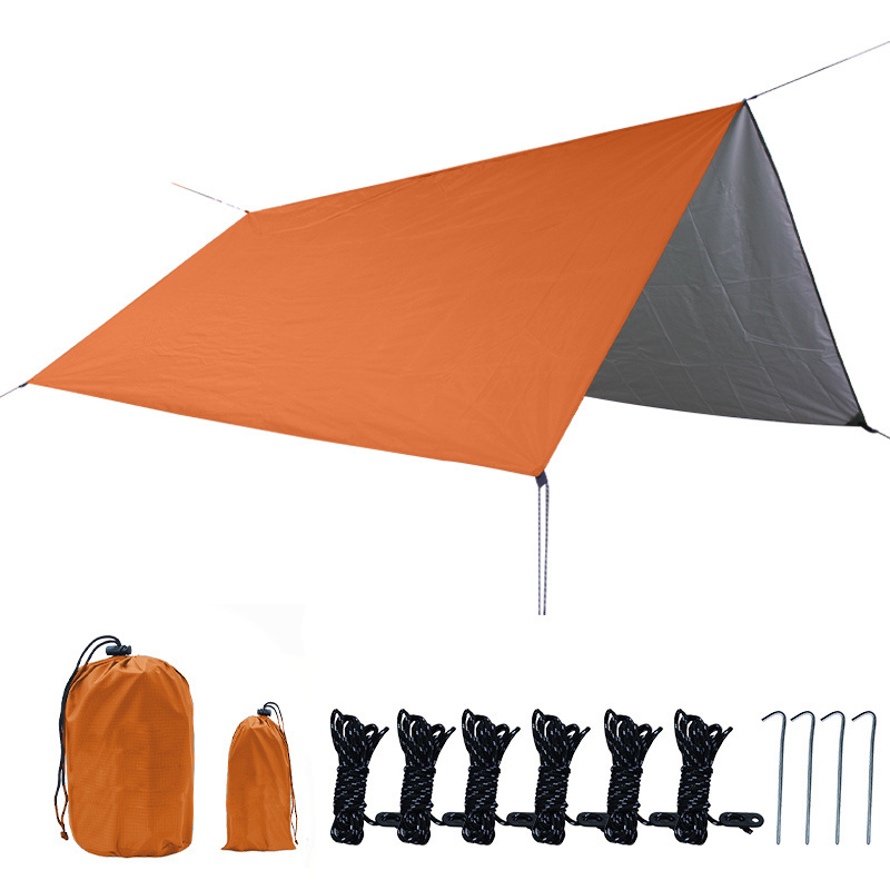 Manufacturer Square Waterproof Portable Tarp Outdoor Camping Traveling Awning Backpacking Rainfly Sun Shade Canopy