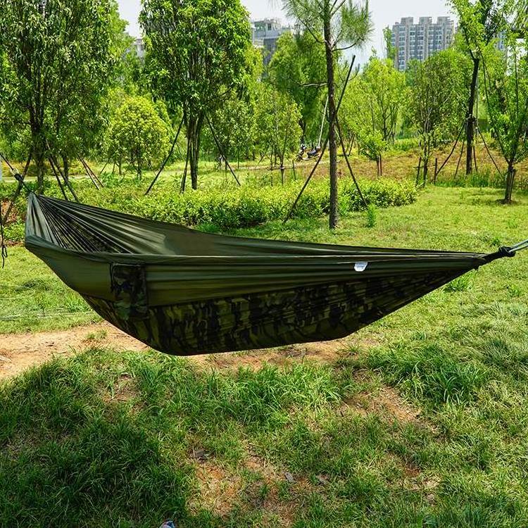 Factory Sell  Camouflage Camo Nylon Outdoor Camping Portable Hammock For Hiking Travel Park