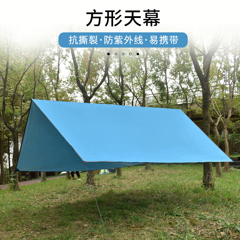 Manufacturer Square Waterproof Portable Tarp Outdoor Camping Traveling Awning Backpacking Rainfly Sun Shade Canopy