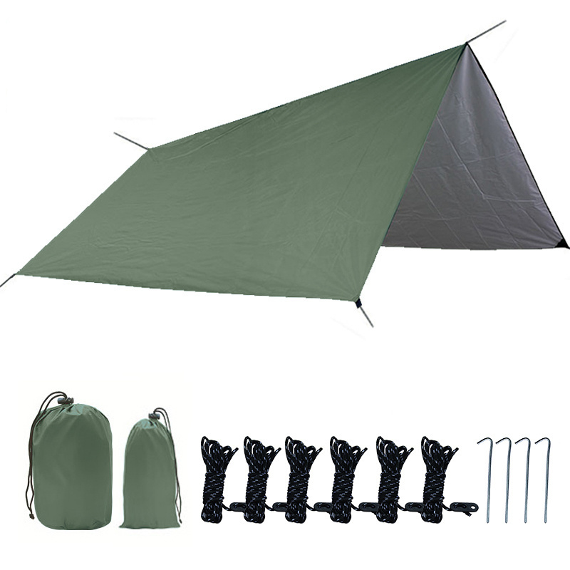 Manufacturer Square Waterproof Portable Tarp Outdoor Camping Traveling Awning Backpacking Rainfly Sun Shade Canopy