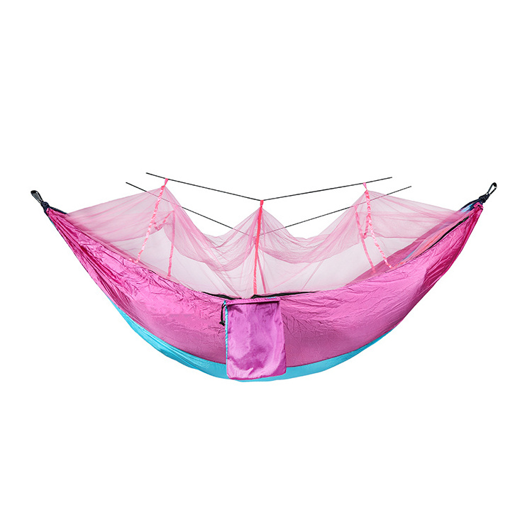 2023 Newest 210T/70D Parachute Nylon Outdoor Travel Camping Hammock with Mosquito Net