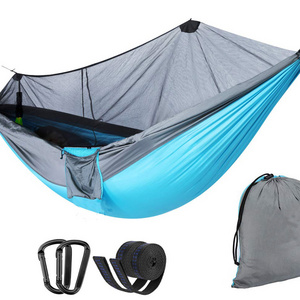 2023 Newest 210T/70D Parachute Nylon Outdoor Travel Camping Hammock with Mosquito Net