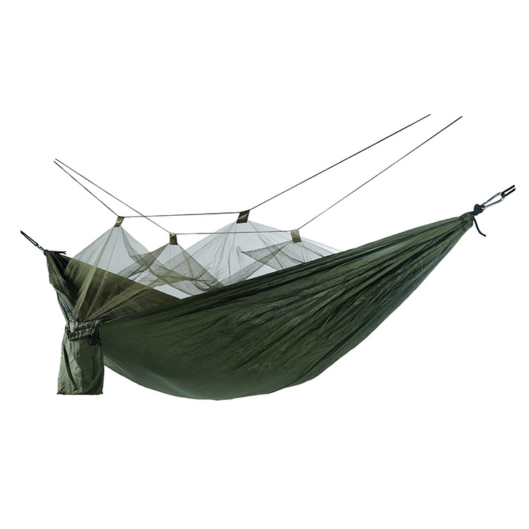 2023 Newest 210T/70D Parachute Nylon Outdoor Travel Camping Hammock with Mosquito Net