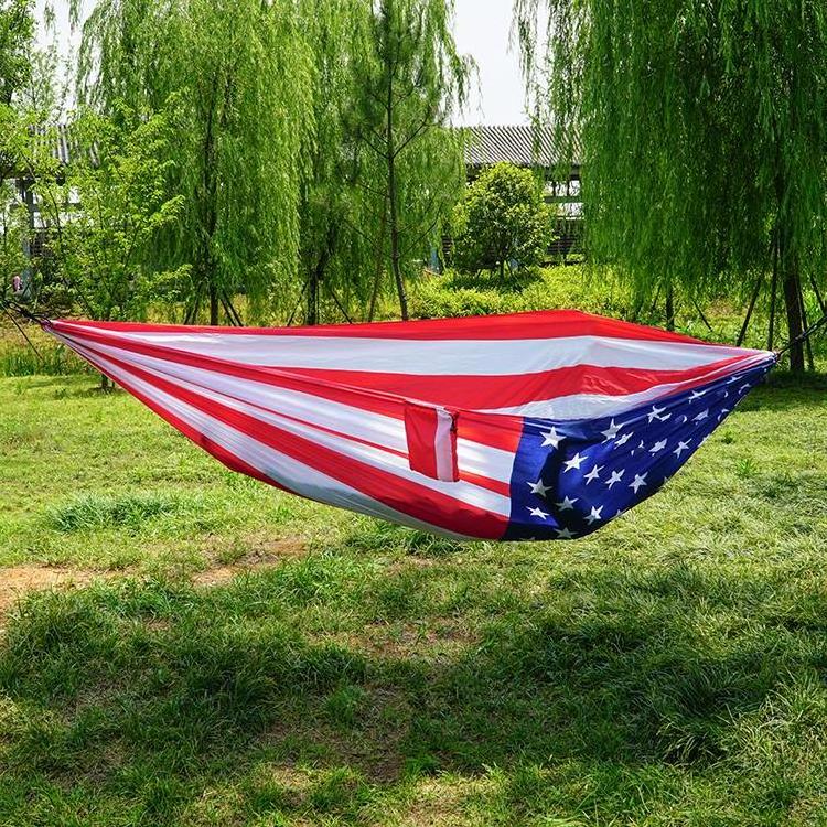 Wholesale Full Printed Single Person Sleep Bed Lightweight Portable Camping Hammock For Travel Hiking