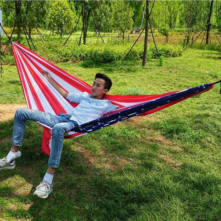 Wholesale Full Printed Single Person Sleep Bed Lightweight Portable Camping Hammock For Travel Hiking