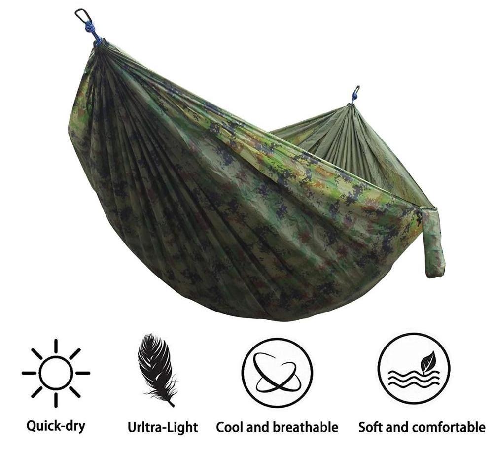 OEM Size Camo Camping Hammock For Travel Portable Anti-Fade Nylon Single & Double Hammock