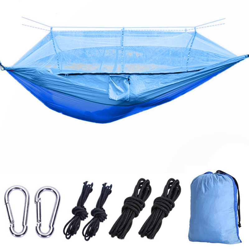 MOQ 1PCS Sapphire and light blue mosquito net camp hammock