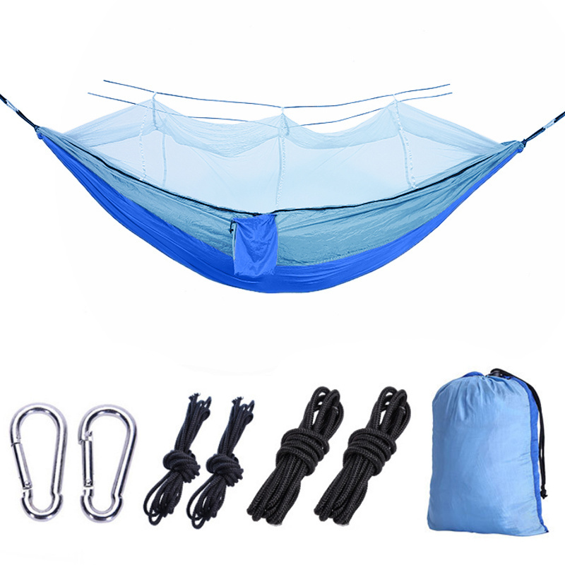 MOQ 1PCS Sapphire and light blue mosquito net camp hammock