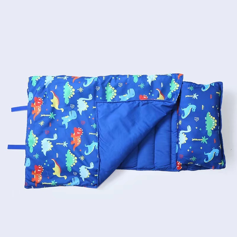 2024 Cute Sleeping Bag for Kids Pink Blue Travel Portable 120 * 50cm Foldable Storage Dinosaur Rainbow Horse