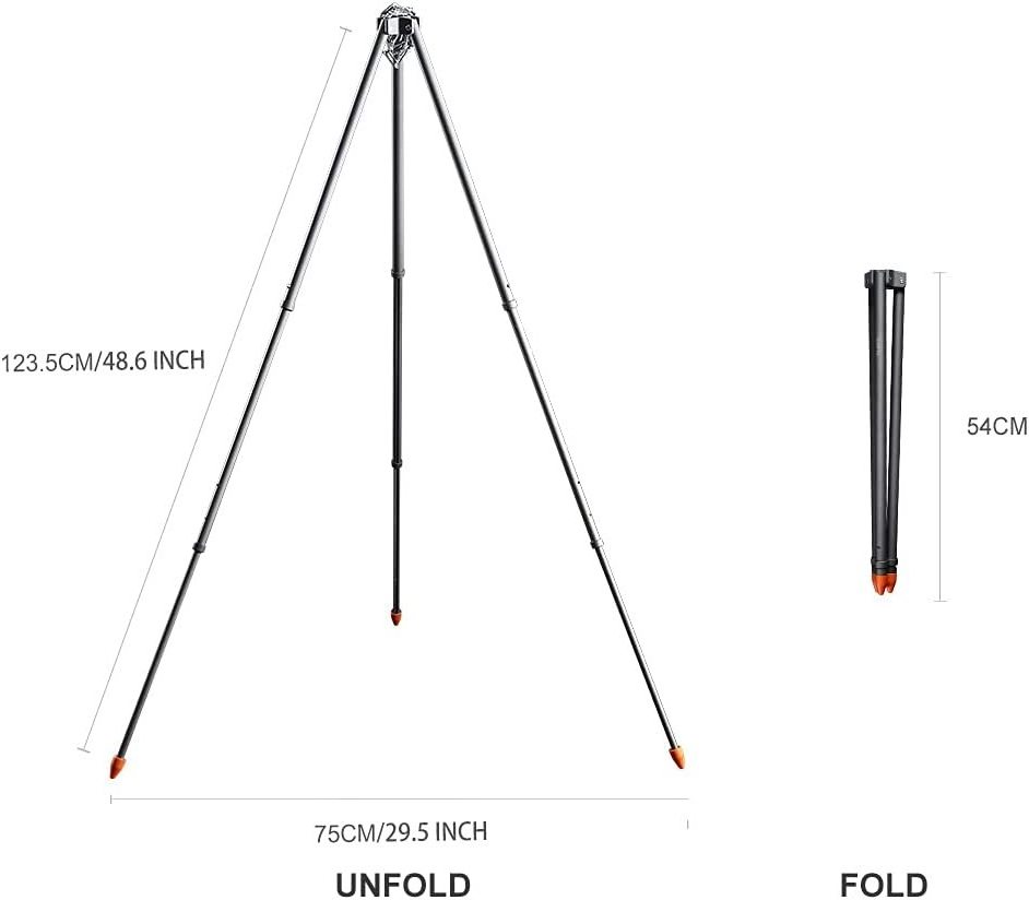 Camping Tripod, Portable Outdoor Cooking Tripod with Adjustable Chain for Campfire Picnic Hanging Pot Grill Stand Aluminum