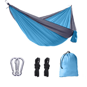 Custom Brand Low Moq Lightweight Parachute Nylon Portable Hammock With Tree Ropes And Carabiner