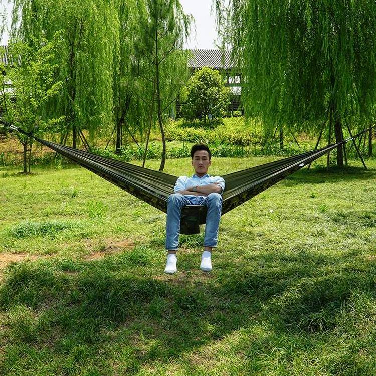 Factory Sell  Camouflage Camo Nylon Outdoor Camping Portable Hammock For Hiking Travel Park