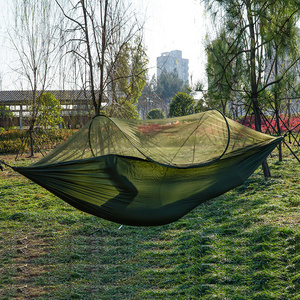 Factory Direct Sale In Stock Hammock With Mosquito Net Outdoor Camping Nylon Rope Hammock