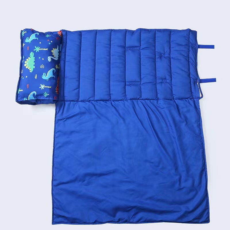 2024 Cute Sleeping Bag for Kids Pink Blue Travel Portable 120 * 50cm Foldable Storage Dinosaur Rainbow Horse