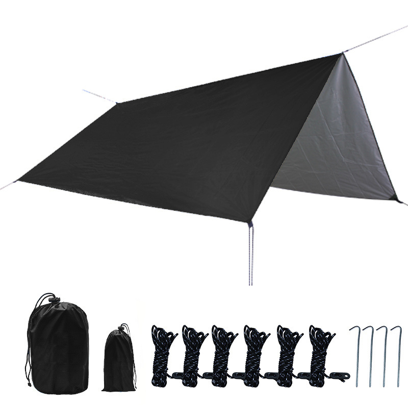 Manufacturer Square Waterproof Portable Tarp Outdoor Camping Traveling Awning Backpacking Rainfly Sun Shade Canopy