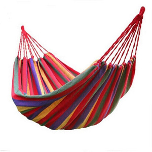 Factory Sale Cotton Colorful Rainbow Canvas Outdoor Camping Hammock Swing For Hiking Travel