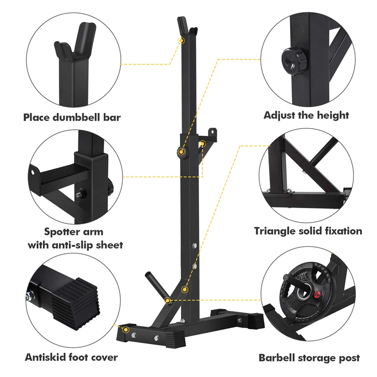 Adjustable fitness leg press stand semi-pull up dip station power tower squat rack manufacturer direct sales