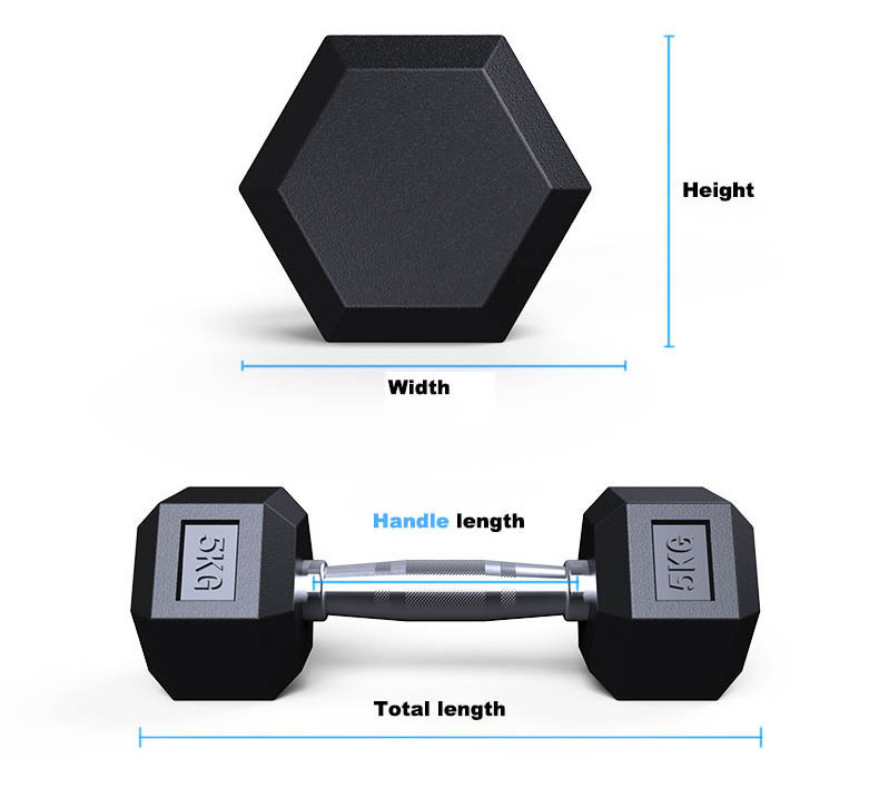 Wholesale 5 Kg 10kg Home Custom Logo Gym Fitness Equipment Cheap Rubber Free Weight Pounds Hexagon Dumbles Hex Dumbbell Set