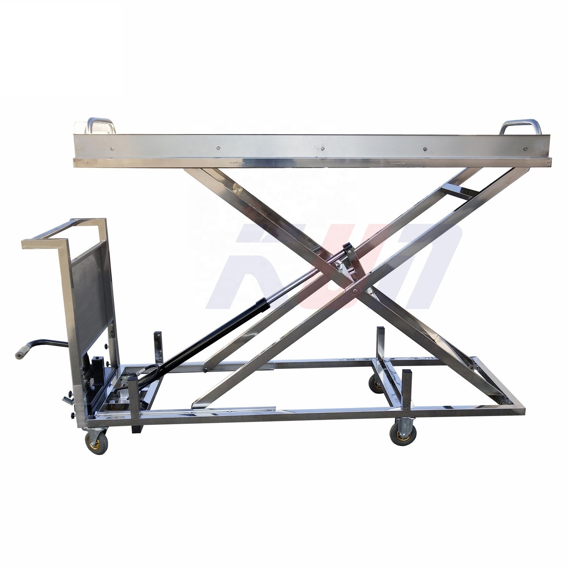 Funeral Stainless Steel Mobile Hydraulic Lifting Trolley Mortuary Lifter