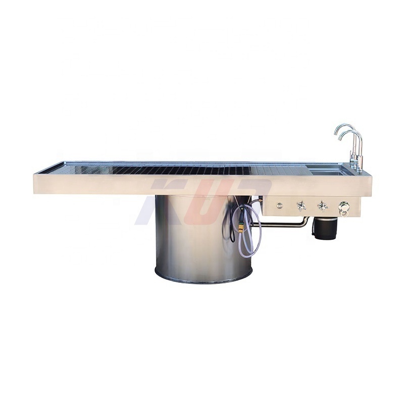 CE Quality Funeral Autopsy Equipment Lifting Stainless Anatomy Dissection Embalming Table