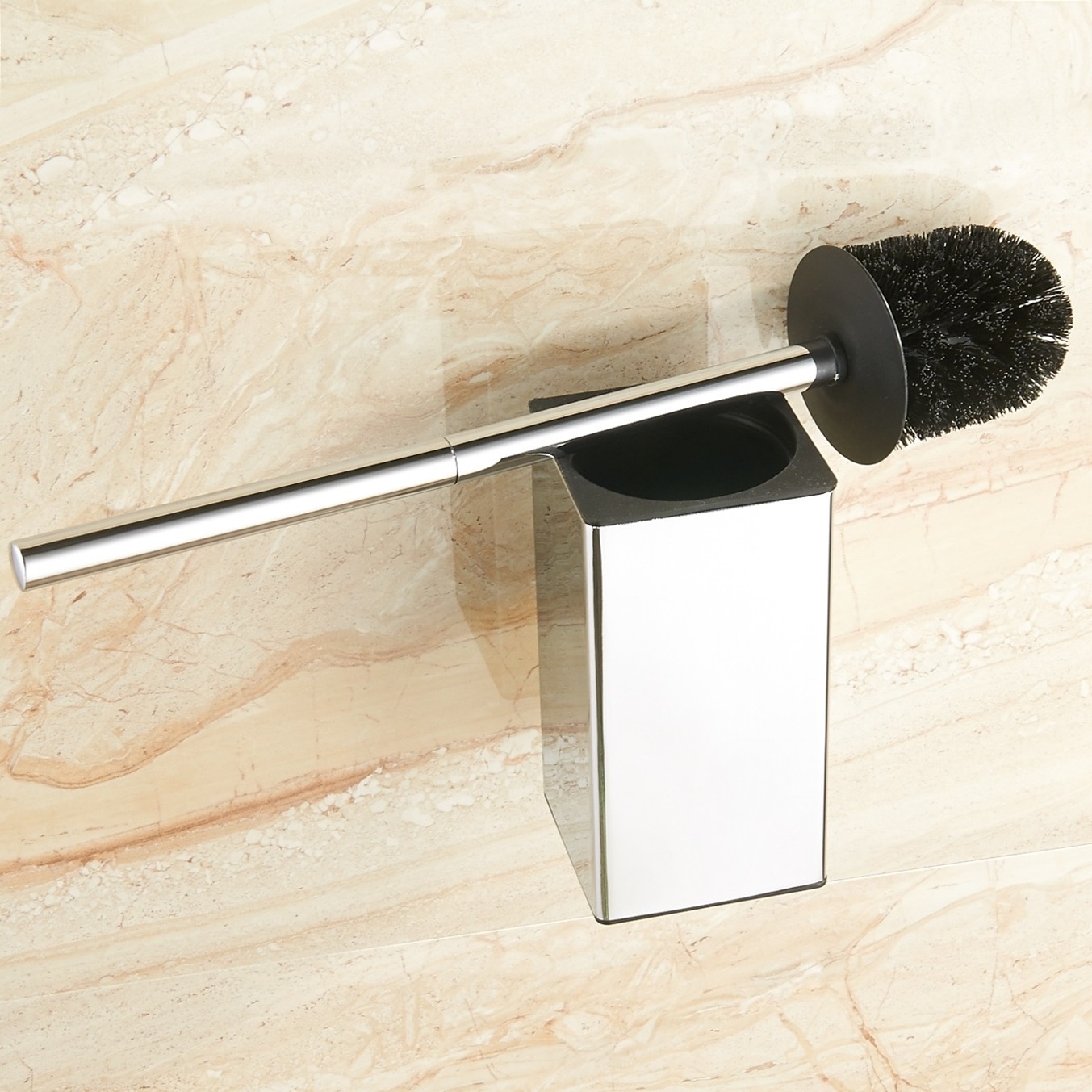 Square brush holder bathroom wall mounted 304 Stainless steel chrome Toilet Brush