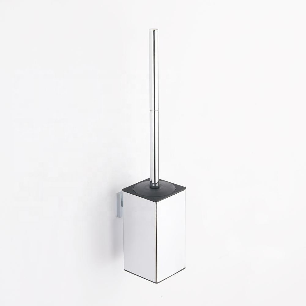 Square brush holder bathroom wall mounted 304 Stainless steel chrome Toilet Brush