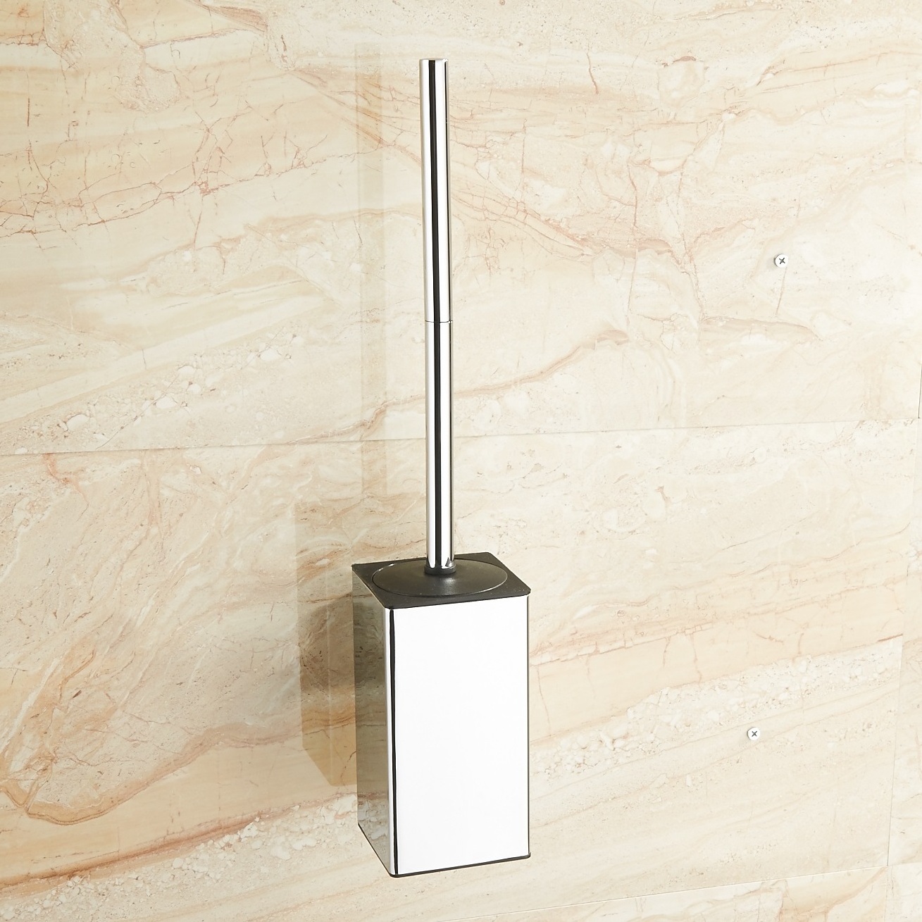 Square brush holder bathroom wall mounted 304 Stainless steel chrome Toilet Brush