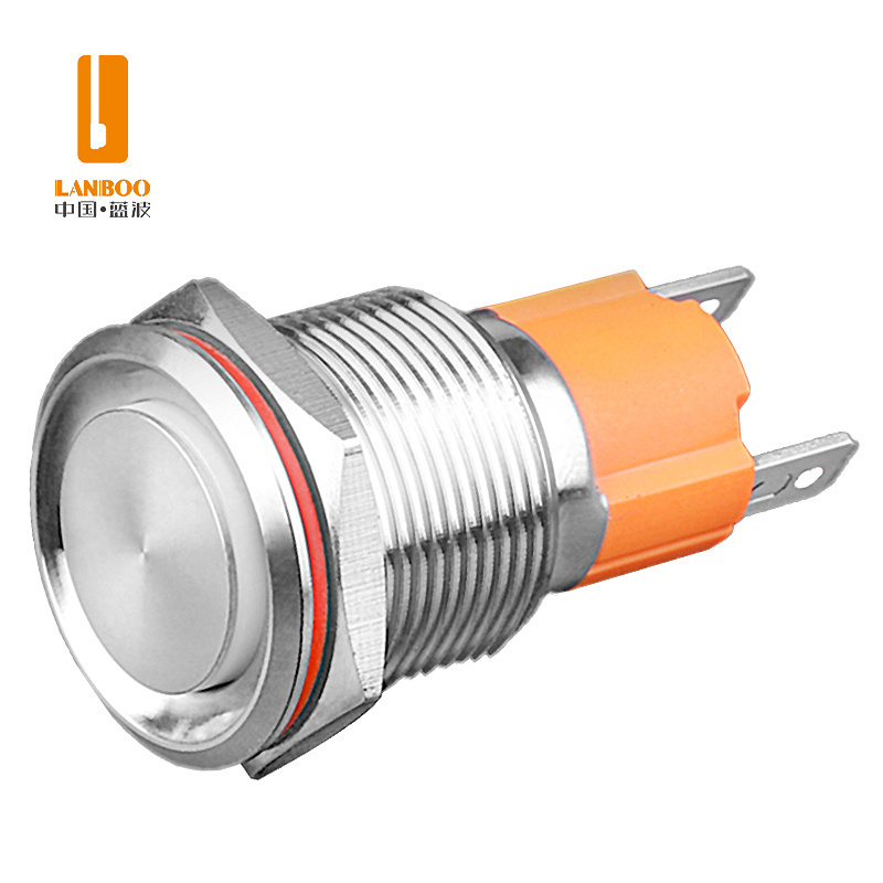 LANBOO 19mm 10A High current waterproof metal push button switch