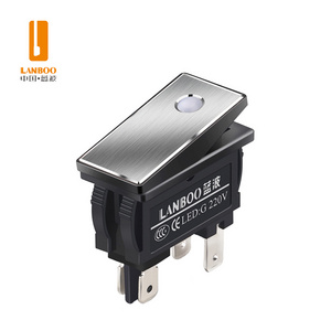 LANBOO Boat type switch 28*10.5 stilt plate switch with led 16A kcd1 power supply ship type two gear rocker switch