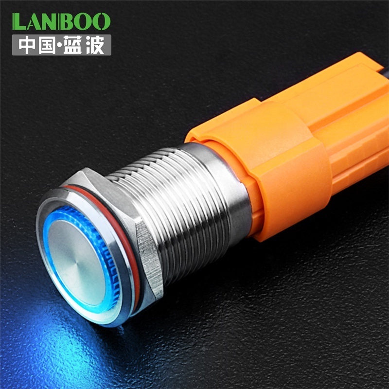 LANBOO Metal Waterproof Push Button Switch High Current Waterproof 16mm 10A