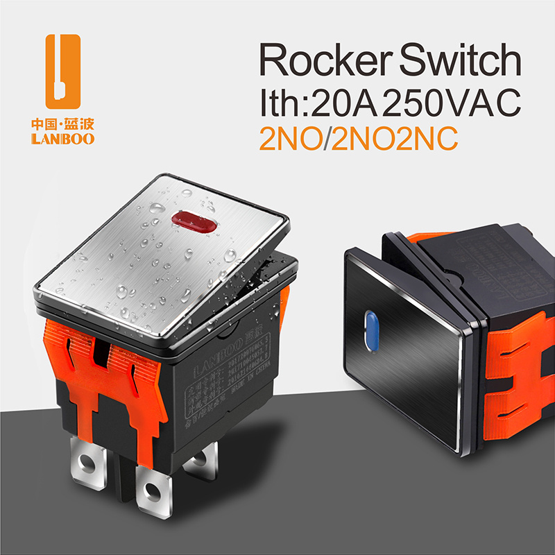 LANBOO 2822series Rocker Switch ON-OFF 2 Position 4/6Pin Electrical equipment With LED Switch 16A 250VAC