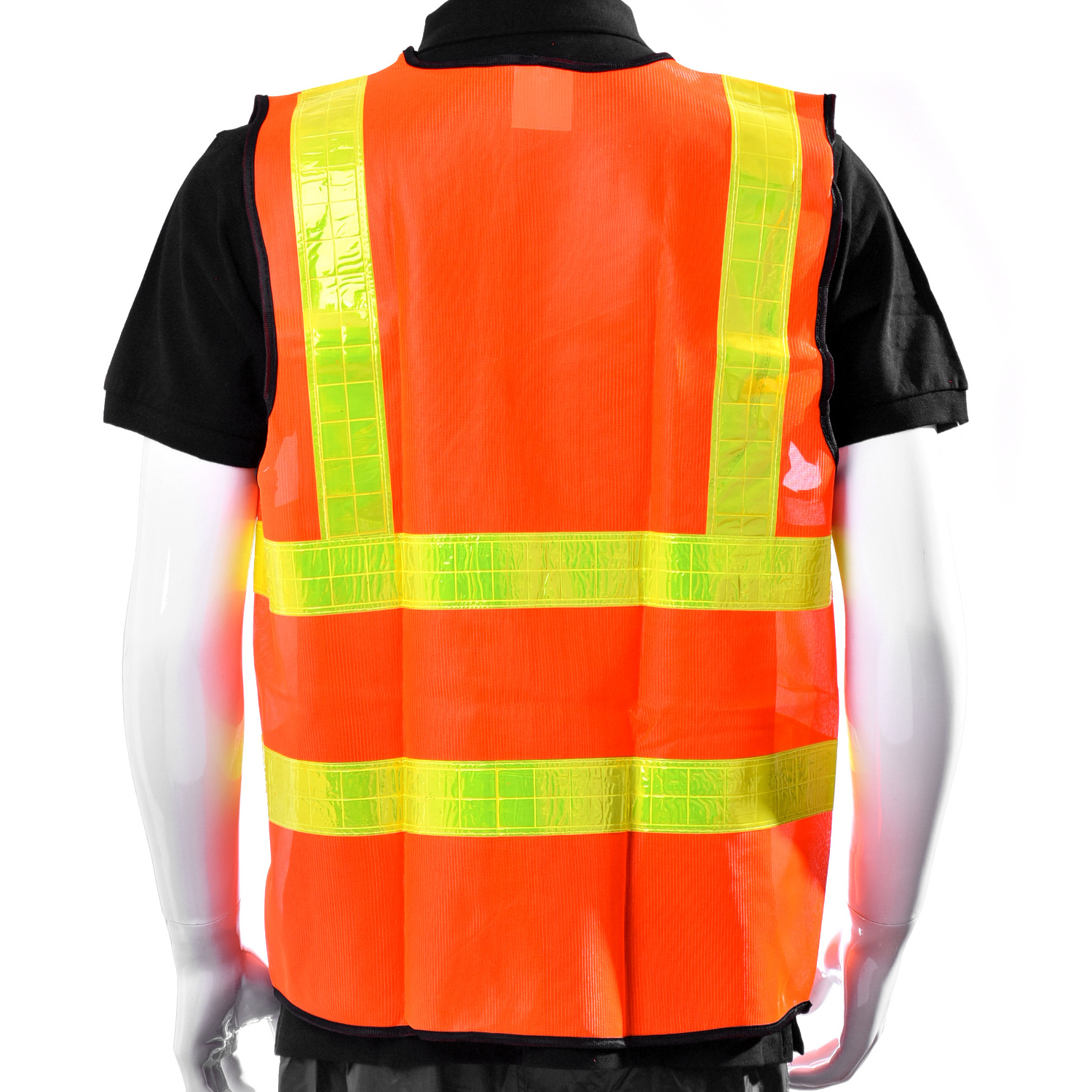 Custom Blue Red Orange Safety Work Vest with Reflective Strips, Reflective Vest for Construction, Cycling, Motorcycle, Delivery