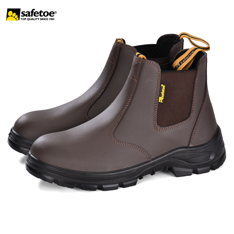 Safetoe Steel Toe Anti-punctuation Cow Leather Safety Boots