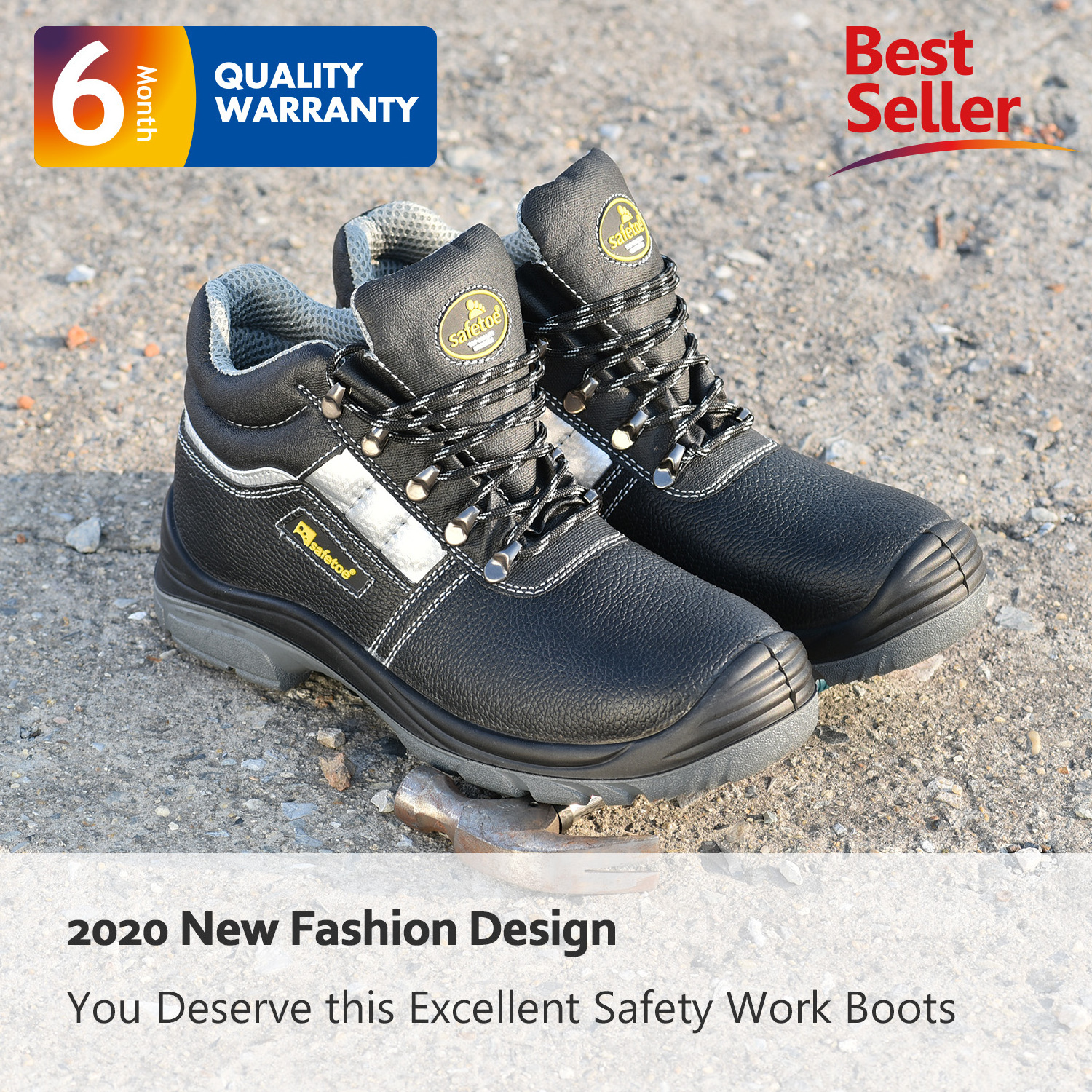 Malaysia safety boots manager brand safety shoes manufacturer leather safety shoes boots m-8027 men work shoes black