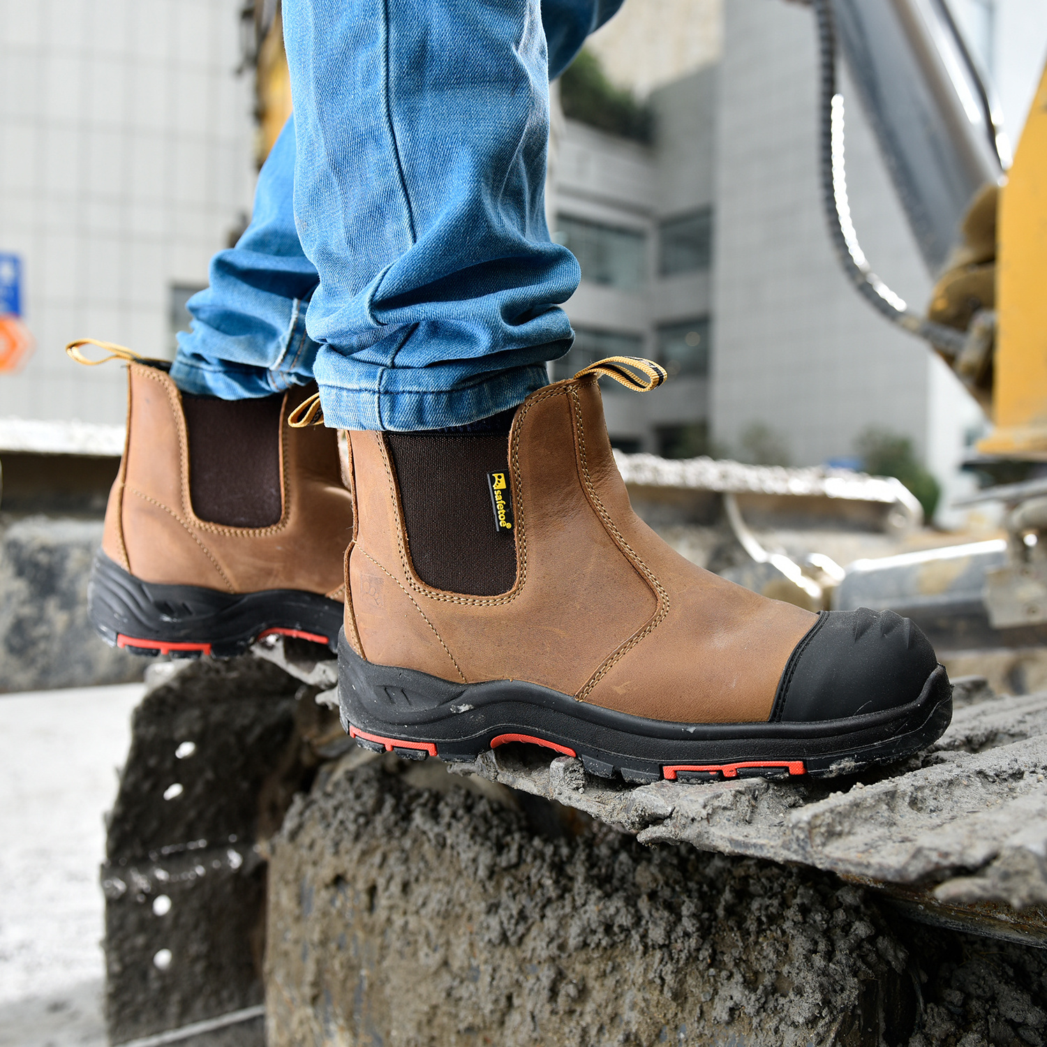 SAFETOE Brand Insulation Leather Men Safety Shoes Electric Hazard Composite Toe Industrial Work Boots