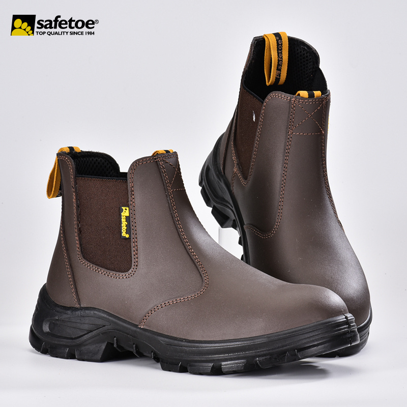 Safetoe Steel Toe Anti-punctuation Cow Leather Safety Boots