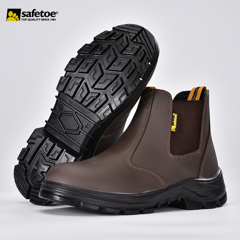 Safetoe Steel Toe Anti-punctuation Cow Leather Safety Boots