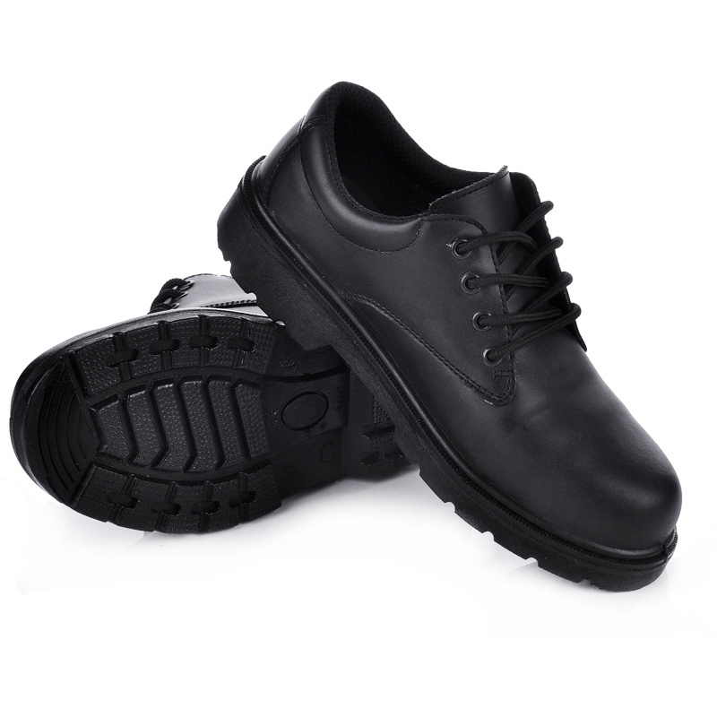 mens work boots leather genuine Black leather office shoes man safety shoes for engineers working shoes for office