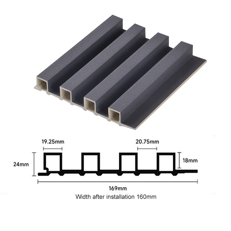 High Quality 160*24Mm Fire Retardant Slatted Wpc Panel 2024 Interior Wpc Wall Panel And Fluted Wall Panel Wpc