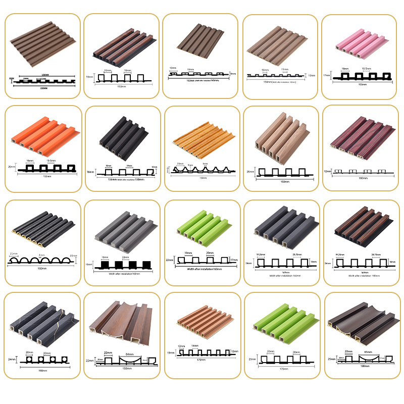 High Quality 160*24Mm Fire Retardant Slatted Wpc Panel 2024 Interior Wpc Wall Panel And Fluted Wall Panel Wpc