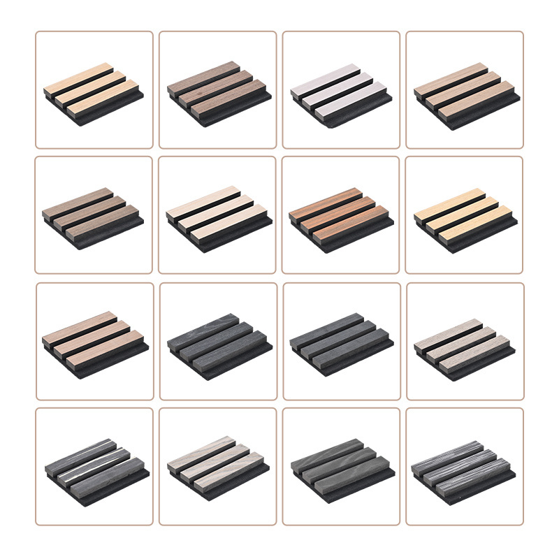 Akupanel Decorative Fire Retardant Mdf Wooden Strip Sound Absorbing Wall Panel Board Slat Akupanel Polyester el