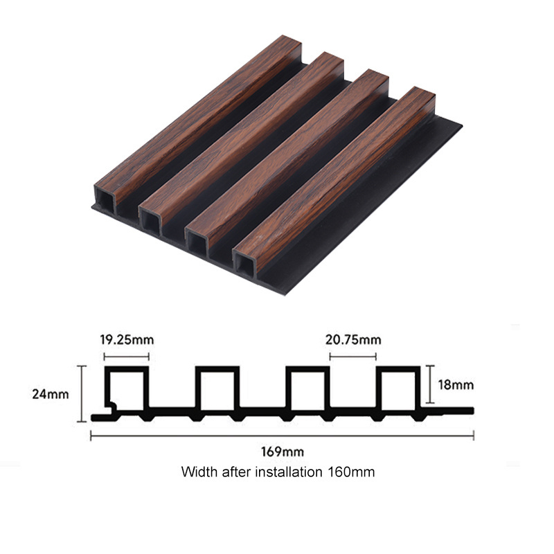 Factory Price 160*24Mm Composite Wpc Pvc Wall Panels Wood Alternative Wpc Wall Panel For Interior Decoration