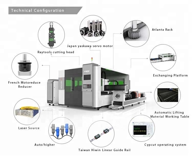 3000 Watt Fiber Laser Cutting Machine 3000x1500mm laser cutting machine