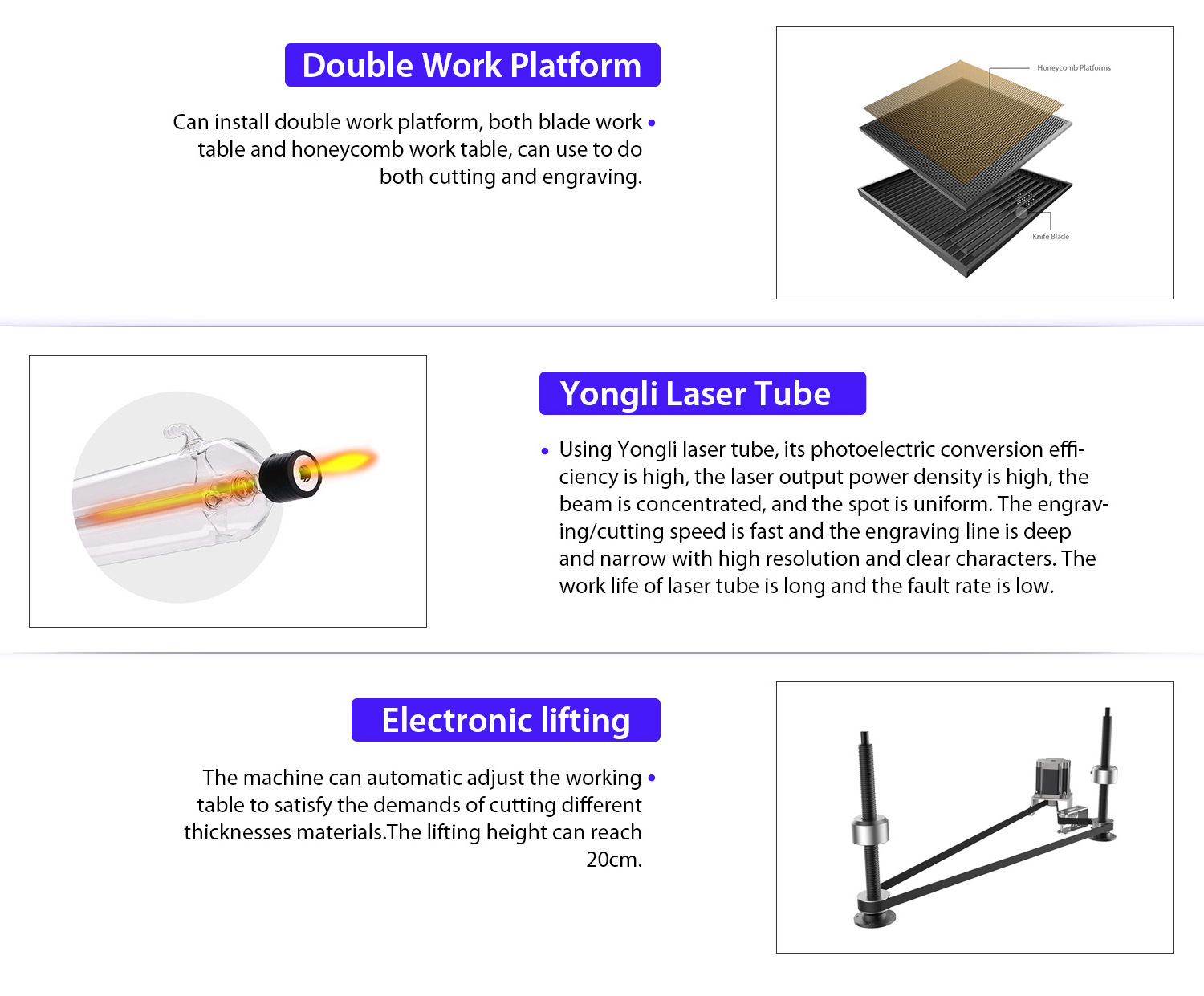 G-weiek LC1390 CNC 100W With Yongli Laser Tube Laser Cutting and Engraving  Machine For Sale