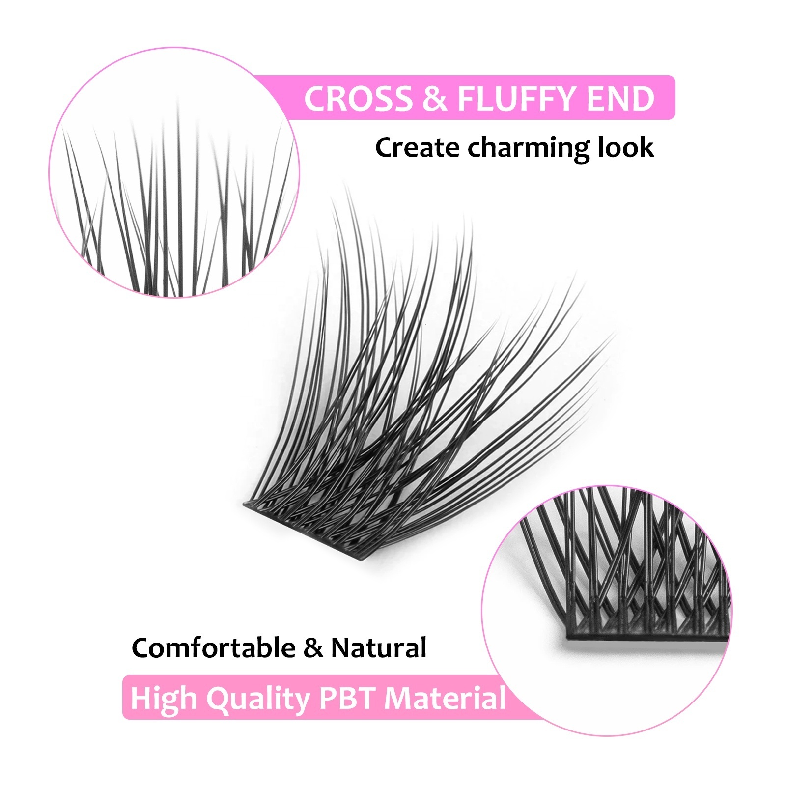 MASSCAKU DIY Cluster Eyelash Extension Wispy Lashes Fluffy Individual Premade fans 0.07 Russian Volume Mink Bundle Lashes Makeup